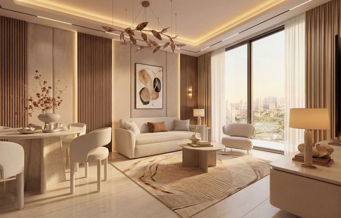 Serenz by Danube living room, developer illustration
